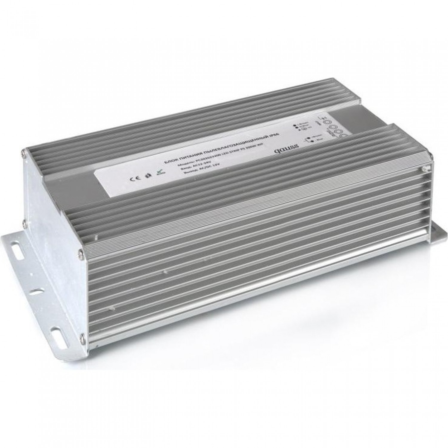 Блок питания GAUSS для светодиодной ленты 200W 12V IP66 1/5 ...