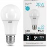 Лампа GAUSS ELEMENTARY A60 20W 1600lm 4100K E27 LED 1/10/50 23229