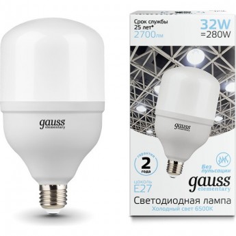 Лампа GAUSS ELEMENTARY LED T100 E27 32W 2700LM