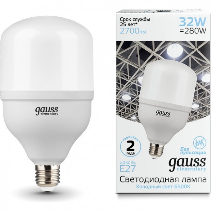 Лампа GAUSS ELEMENTARY LED T100 E27 32W 2700LM 63233