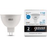 Лампа GAUSS ELEMENTARY MR16 11W 850lm 6500K GU5.3 LED 13531