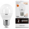 Лампа GAUSS ELEMENTARY Шар 10W 730lm 4100K Е14 LED 53120