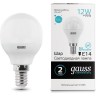 Лампа GAUSS ELEMENTARY Шар 12W 920lm 4100K Е14 LED 53122