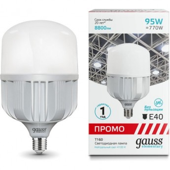 Лампа GAUSS ELEMENTARY T160 95W 8800LM 4000K E40 PROMO LED 1/8