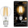 Лампа GAUSS FILAMENT А60 20W 1800lm 2700К Е27 LED 102902120