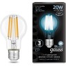 Лампа GAUSS FILAMENT А60 20W 1850lm 4100К Е27 LED 102902220