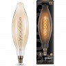 Лампа GAUSS FILAMENT BT120 8W 620lm 2400К Е27 golden flexible LED 156802008