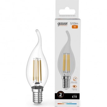 Лампа GAUSS FILAMENT ELEMENTARY Свеча на ветру 8W 510lm 2700К Е14 LED 1/10/100