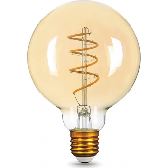 Лампа GAUSS FILAMENT G95 6W 360lm 2400К Е27 golden flexible LED