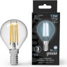 Лампа GAUSS FILAMENT Шар 13W 1150lm 4100К Е14 LED 105801213