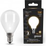 Лампа GAUSS FILAMENT Шар 5W 420lm 2700К Е14 LED 105801105