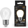 Лампа GAUSS FILAMENT Шар 5W 420lm 2700К Е27 milky LED 105202105