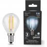 Лампа GAUSS FILAMENT Шар 5W 450lm 4100К Е14 LED 105801205