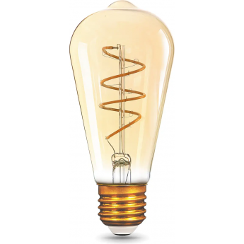 Лампа GAUSS FILAMENT ST64 6W 360lm 2400К Е27 golden flexible LED