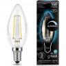 Лампа GAUSS FILAMENT Свеча 5W 450lm 4100К Е14 диммируемая LED 103801205-D