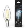 Лампа GAUSS FILAMENT СВЕЧА 7W 580lm 4100К Е14 LED 1/10/50 диммирование 103801207-S