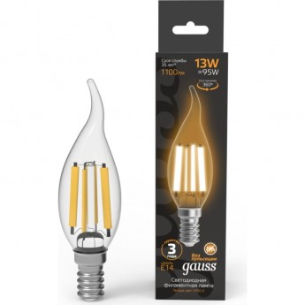 Лампа GAUSS FILAMENT Свеча на ветру 13W 1100lm 2700К Е14 LED