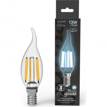 Лампа GAUSS FILAMENT Свеча на ветру 13W 1150lm 4100К Е14 LED