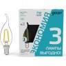 Лампа GAUSS FILAMENT Свеча на ветру 7W 580lm 4100К Е14 LED (3 лампы в упаковке) 104901207T