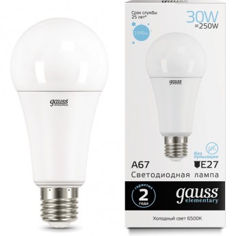 Лампа GAUSS LED ELEMENTARY A67 30W E27 6500K