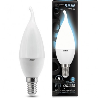 Лампа светодиодная GAUSS LED BLACK CANDLE E14 9.5W 4100K