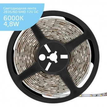 Лента GAUSS LED ELEMENTARY 2835/60 12V 4.8W 6500K 8mm IP66 5m (ZIP bag)