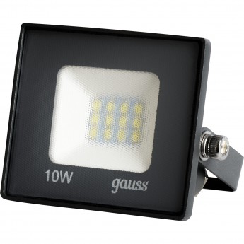 Прожектор GAUSS BASIC LED 10W 6500K 200-240V IP65 графитовый