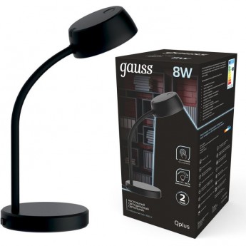 Светильник настольный GAUSS QPLUS модель GTL601 600lm 170-265V черный LED 1/8