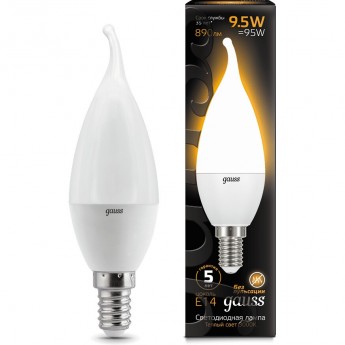 Светодиодная лампа GAUSS LED BLACK CANDLE TAILED E14 9.5W 3000K